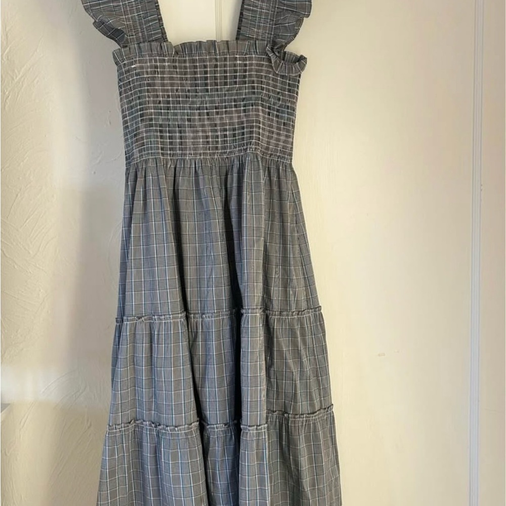 Hill House Black and Blue Plaid Dress